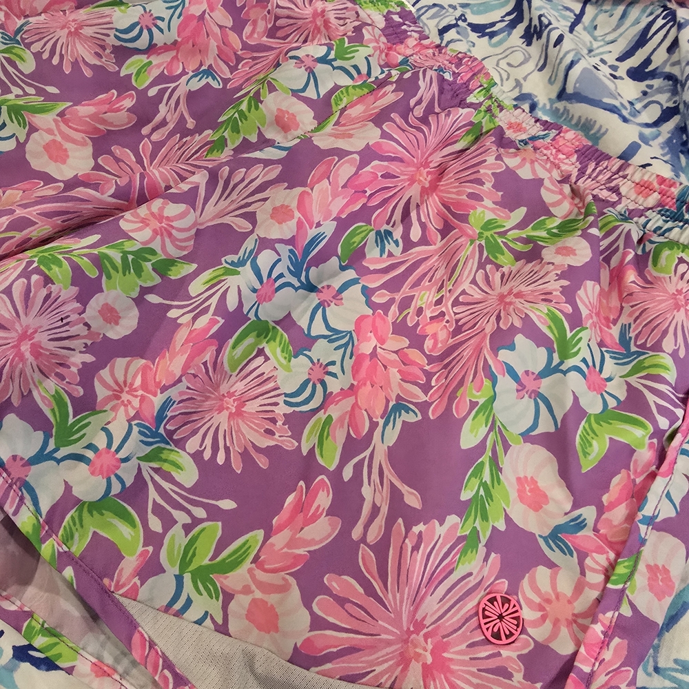 Floral Print Shorts in Pink and Purple